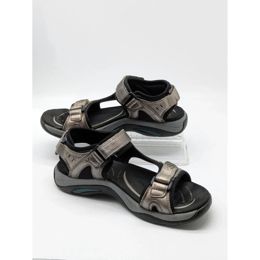 ABEO BioSystem Huntington Sandals Pewter Leather Comfort Women's 8N Narrow